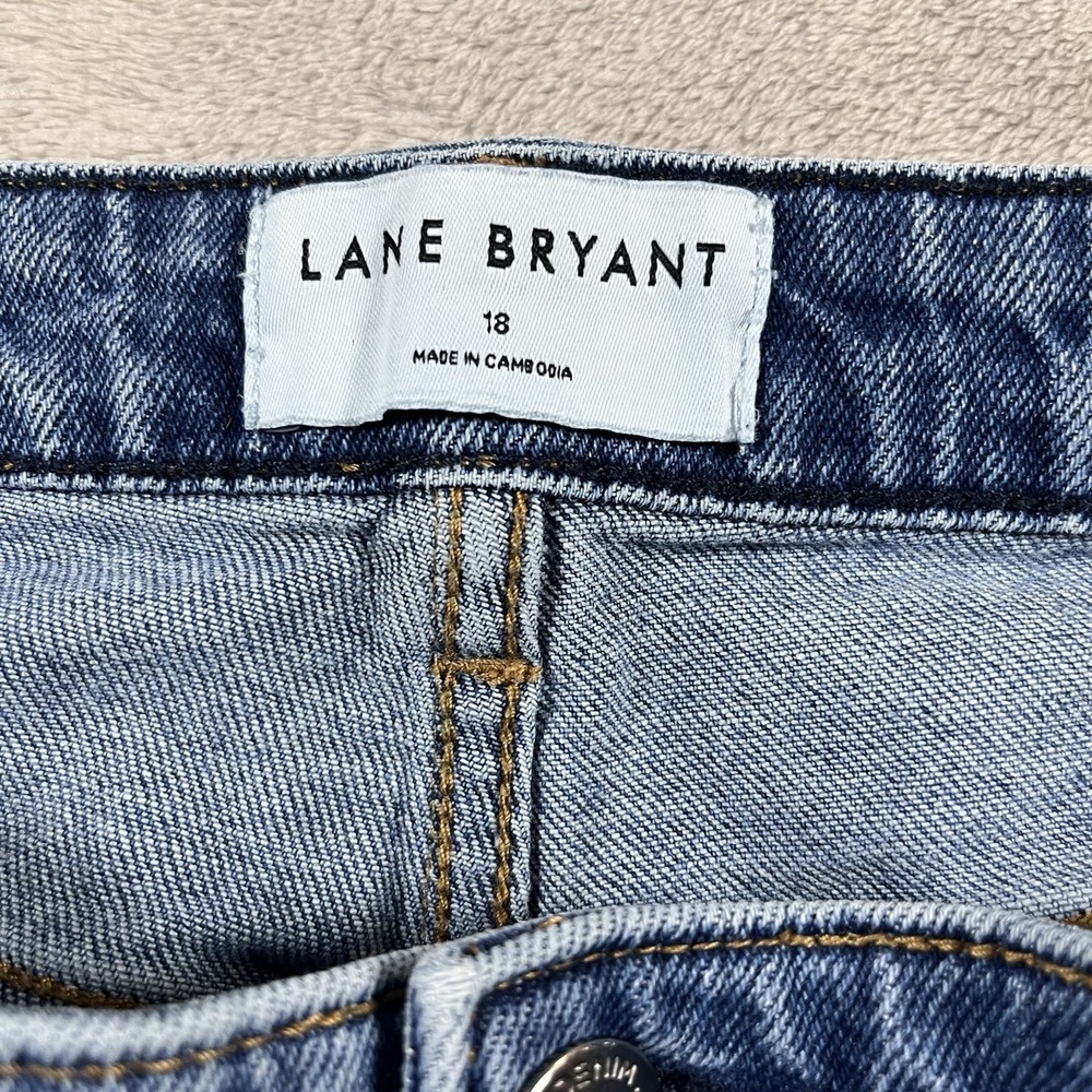 Lane‎ Bryant Mid Rise Boyfriend Capri Jeans Size 18 Medium Dark Blue Jeans - Picture 2 of 8